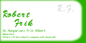 robert frik business card